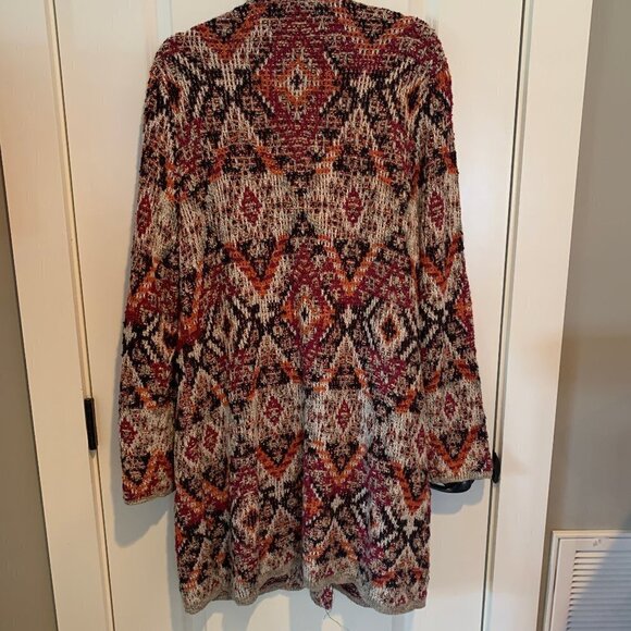 J. Jill Long-Line Open Front Cotton Blend Cardigan Sweater Women's Size Large - Picture 6 of 10
